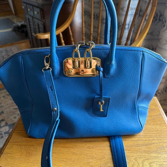 VBH Brera Satchel Tote Handbag in Royal Blue (w/shoulder strap) - Picture 2 of 14